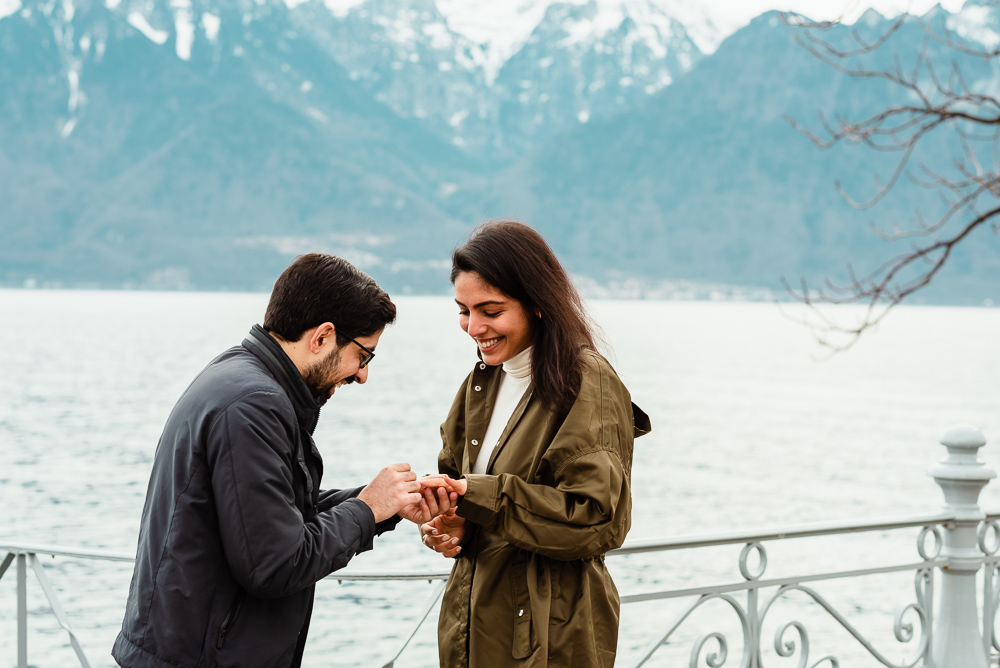 Swiss wedding proposal photographer